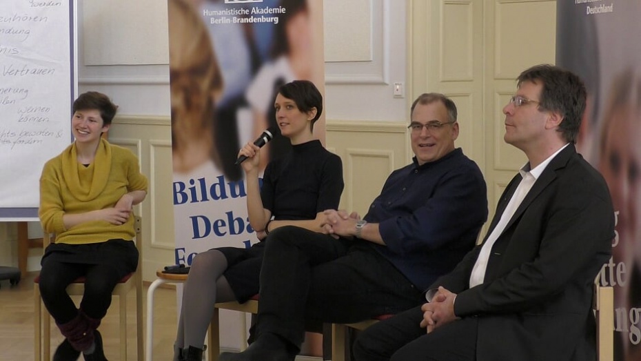 Podium mit Anke Lauke, Tina Bär, Uller Gscheidel und Thomas Oppermann (v.l.)