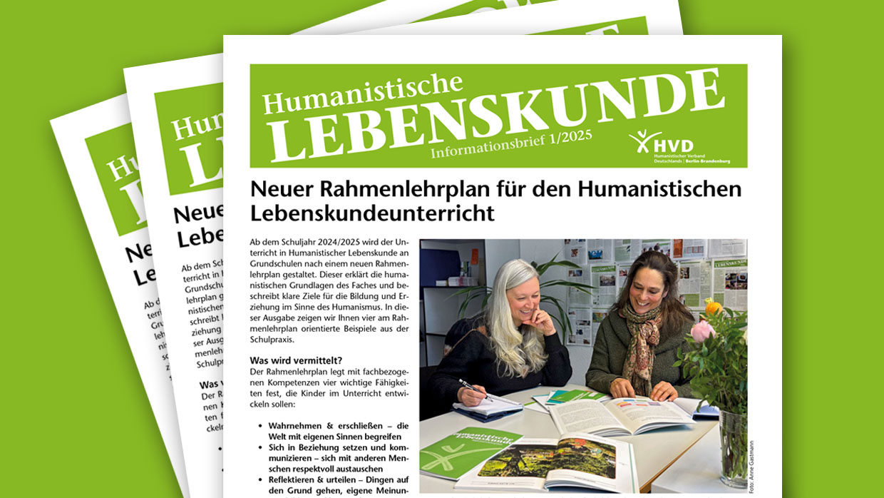 Informationsbrief Humanistische Lebenskunde, Ausgabe 1-2025 / Ausschnitt der Titelseite