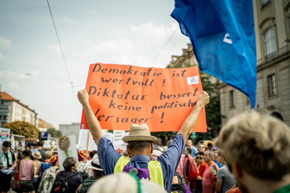Demonstrierende bei #unteilbar in Dresden Ende August 2019